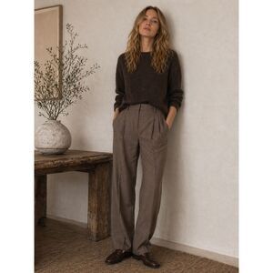 JENNI KAYNE Gray Brown 100% Wool Pleated Pants Trousers   Women's Size 4